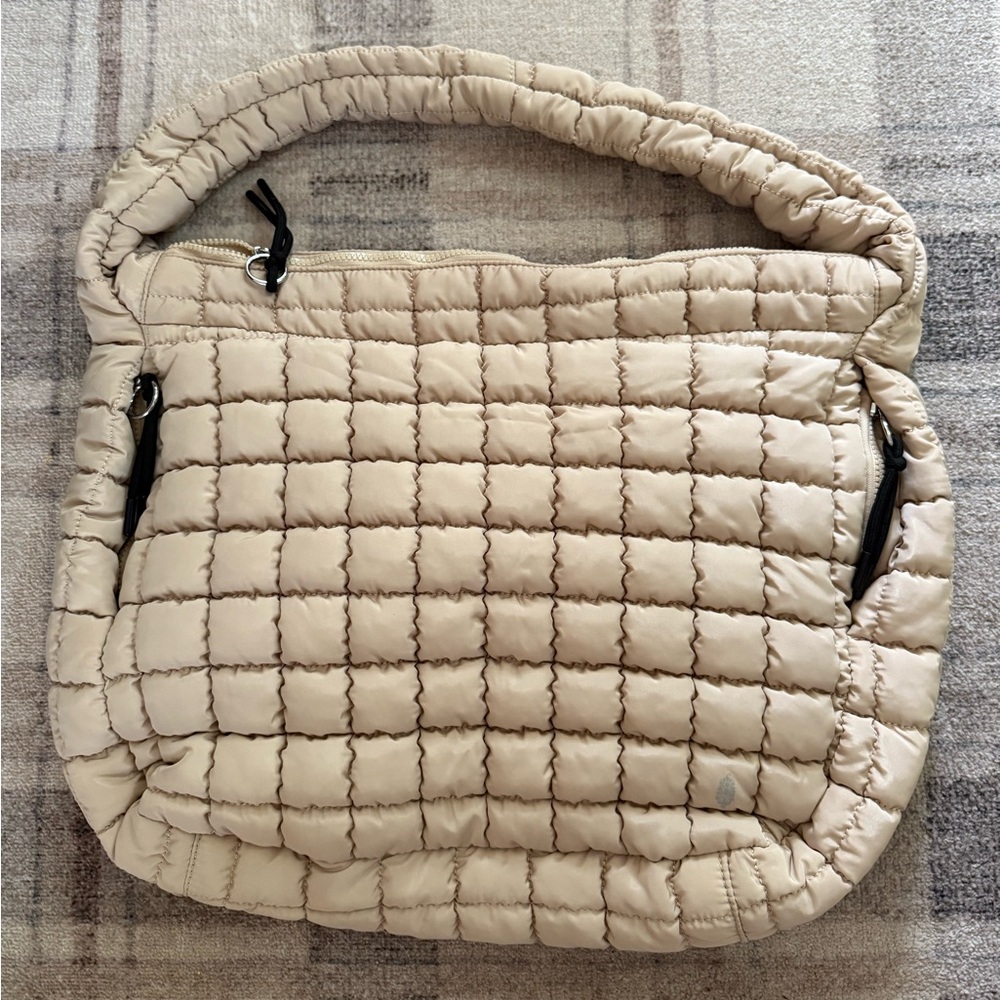 NWOT Free People Movement Quilted Carryall Bag off white